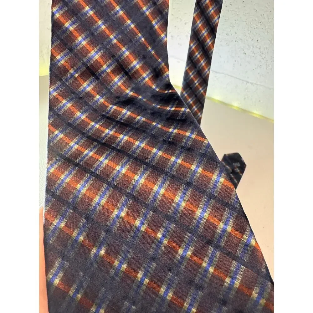 Massimo Bizzocchi Louis Boston 100% Pure Silk Plaid Men’s Tie Italy